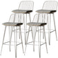 Industrial Iron Simple Barstool 26" H Indoor Tall Stool with Rectangle Seat Fabric Upholstered Light Gray 4 Piece Set Clearhalo 'Bar Furniture' 'Bar Stools' 'bar_stools' 'furn' 'furn_bar_stools' 'furniture_bar_stools' 'Kitchen & Dining Furniture' 'kitchen&dining_furn' 'kitchen' 'kitchen_furn' Furniture' 4186677