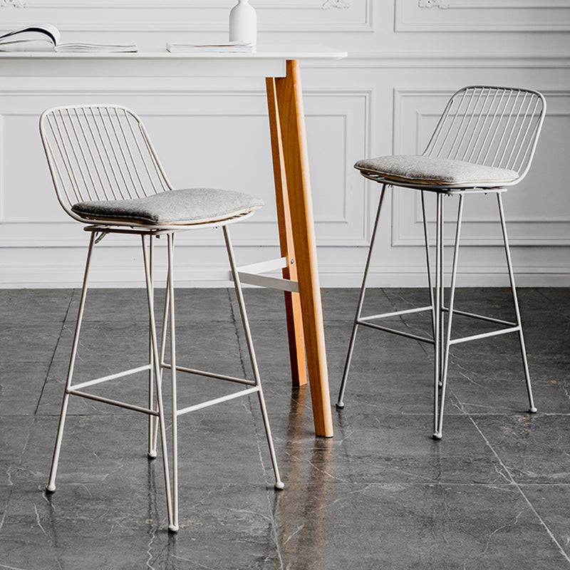 Industrial Iron Simple Barstool 26" H Indoor Tall Stool with Rectangle Seat Clearhalo 'Bar Furniture' 'Bar Stools' 'bar_stools' 'furn' 'furn_bar_stools' 'furniture_bar_stools' 'Kitchen & Dining Furniture' 'kitchen&dining_furn' 'kitchen' 'kitchen_furn' Furniture' 4186679