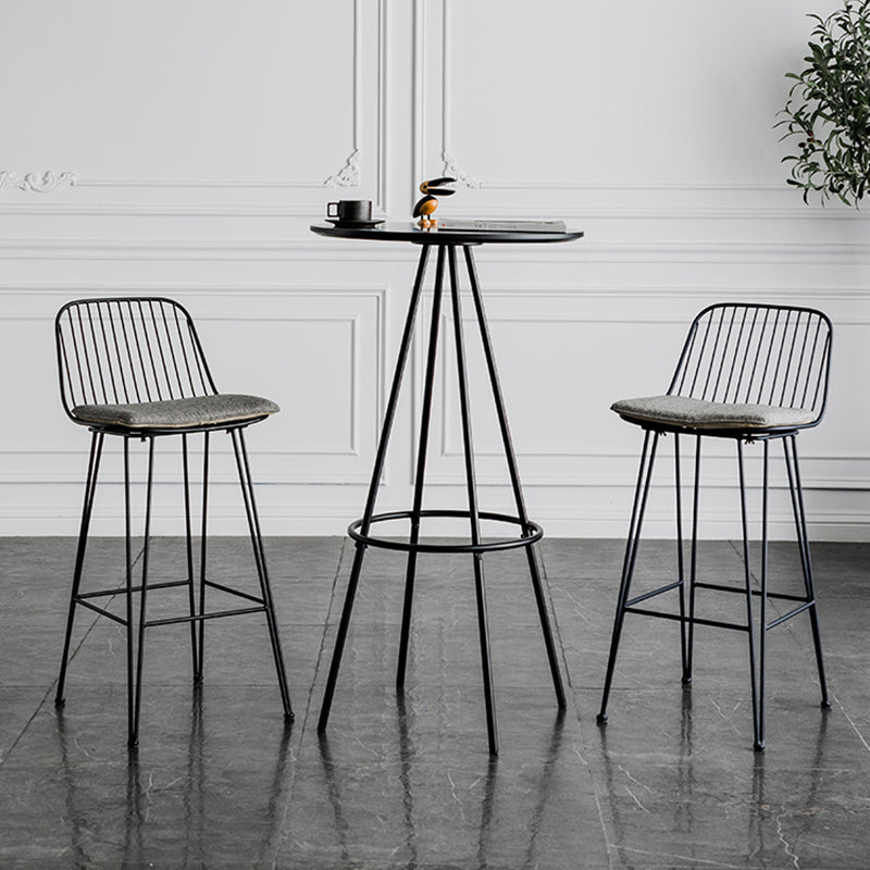 Industrial Iron Simple Barstool 26" H Indoor Tall Stool with Rectangle Seat Clearhalo 'Bar Furniture' 'Bar Stools' 'bar_stools' 'furn' 'furn_bar_stools' 'furniture_bar_stools' 'Kitchen & Dining Furniture' 'kitchen&dining_furn' 'kitchen' 'kitchen_furn' Furniture' 4186681