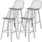 Industrial Iron Simple Barstool 26" H Indoor Tall Stool with Rectangle Seat Metal Grey 4 Piece Set Clearhalo 'Bar Furniture' 'Bar Stools' 'bar_stools' 'furn' 'furn_bar_stools' 'furniture_bar_stools' 'Kitchen & Dining Furniture' 'kitchen&dining_furn' 'kitchen' 'kitchen_furn' Furniture' 4186682
