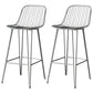 Industrial Iron Simple Barstool 26" H Indoor Tall Stool with Rectangle Seat Metal Grey 2 Piece Set Clearhalo 'Bar Furniture' 'Bar Stools' 'bar_stools' 'furn' 'furn_bar_stools' 'furniture_bar_stools' 'Kitchen & Dining Furniture' 'kitchen&dining_furn' 'kitchen' 'kitchen_furn' Furniture' 4186687