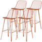 Industrial Iron Simple Barstool 26" H Indoor Tall Stool with Rectangle Seat Metal Pink 4 Piece Set Clearhalo 'Bar Furniture' 'Bar Stools' 'bar_stools' 'furn' 'furn_bar_stools' 'furniture_bar_stools' 'Kitchen & Dining Furniture' 'kitchen&dining_furn' 'kitchen' 'kitchen_furn' Furniture' 4186689