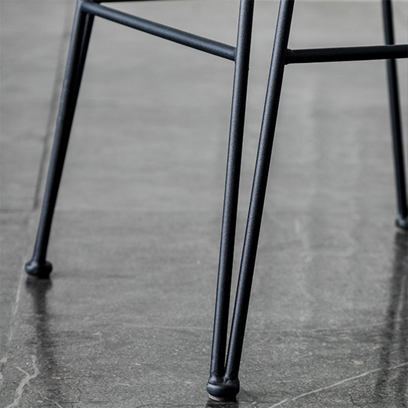 Industrial Iron Simple Barstool 26" H Indoor Tall Stool with Rectangle Seat Clearhalo 'Bar Furniture' 'Bar Stools' 'bar_stools' 'furn' 'furn_bar_stools' 'furniture_bar_stools' 'Kitchen & Dining Furniture' 'kitchen&dining_furn' 'kitchen' 'kitchen_furn' Furniture' 4186691