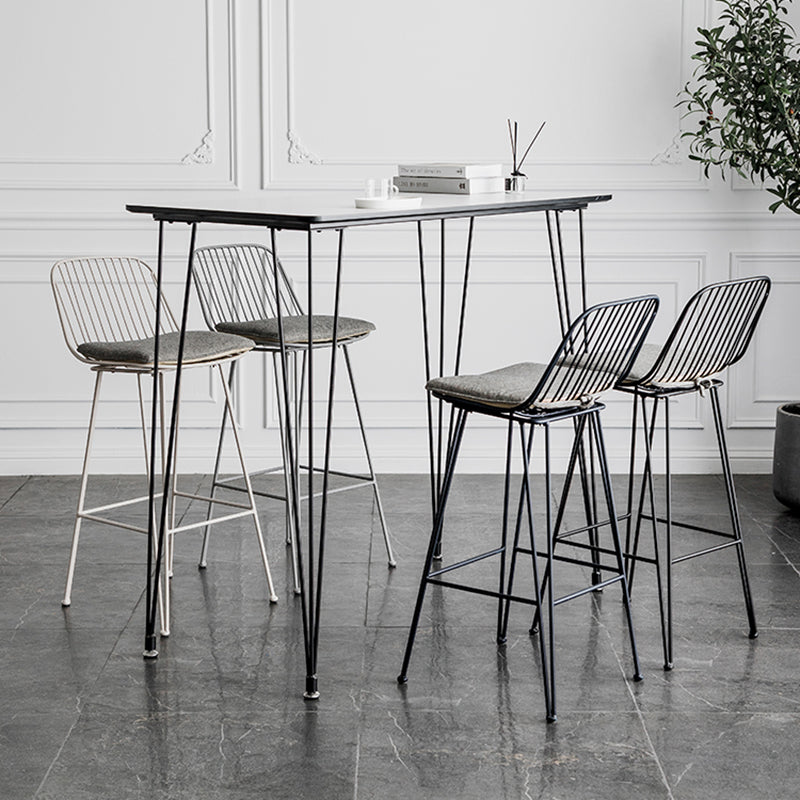 Industrial Iron Simple Barstool 26" H Indoor Tall Stool with Rectangle Seat Clearhalo 'Bar Furniture' 'Bar Stools' 'bar_stools' 'furn' 'furn_bar_stools' 'furniture_bar_stools' 'Kitchen & Dining Furniture' 'kitchen&dining_furn' 'kitchen' 'kitchen_furn' Furniture' 4186693