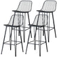 Industrial Iron Simple Barstool 26" H Indoor Tall Stool with Rectangle Seat Metal Black-Gray 4 Piece Set Clearhalo 'Bar Furniture' 'Bar Stools' 'bar_stools' 'furn' 'furn_bar_stools' 'furniture_bar_stools' 'Kitchen & Dining Furniture' 'kitchen&dining_furn' 'kitchen' 'kitchen_furn' Furniture' 4186694