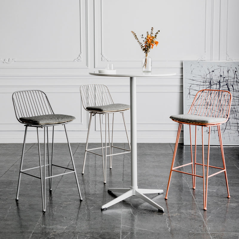 Industrial Iron Simple Barstool 26" H Indoor Tall Stool with Rectangle Seat Clearhalo 'Bar Furniture' 'Bar Stools' 'bar_stools' 'furn' 'furn_bar_stools' 'furniture_bar_stools' 'Kitchen & Dining Furniture' 'kitchen&dining_furn' 'kitchen' 'kitchen_furn' Furniture' 4186696