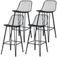 Industrial Iron Simple Barstool 26" H Indoor Tall Stool with Rectangle Seat Metal Black 4 Piece Set Clearhalo 'Bar Furniture' 'Bar Stools' 'bar_stools' 'furn' 'furn_bar_stools' 'furniture_bar_stools' 'Kitchen & Dining Furniture' 'kitchen&dining_furn' 'kitchen' 'kitchen_furn' Furniture' 4186699