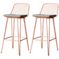 Industrial Iron Simple Barstool 26" H Indoor Tall Stool with Rectangle Seat Fabric Upholstered Pink 2 Piece Set Clearhalo 'Bar Furniture' 'Bar Stools' 'bar_stools' 'furn' 'furn_bar_stools' 'furniture_bar_stools' 'Kitchen & Dining Furniture' 'kitchen&dining_furn' 'kitchen' 'kitchen_furn' Furniture' 4186704
