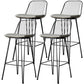 Industrial Iron Simple Barstool 26" H Indoor Tall Stool with Rectangle Seat Fabric Upholstered Black-Gray 4 Piece Set Clearhalo 'Bar Furniture' 'Bar Stools' 'bar_stools' 'furn' 'furn_bar_stools' 'furniture_bar_stools' 'Kitchen & Dining Furniture' 'kitchen&dining_furn' 'kitchen' 'kitchen_furn' Furniture' 4186705