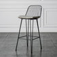 Industrial Iron Simple Barstool 26" H Indoor Tall Stool with Rectangle Seat Fabric Upholstered Black-Gray 1 Piece Clearhalo 'Bar Furniture' 'Bar Stools' 'bar_stools' 'furn' 'furn_bar_stools' 'furniture_bar_stools' 'Kitchen & Dining Furniture' 'kitchen&dining_furn' 'kitchen' 'kitchen_furn' Furniture' 4186706