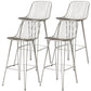Industrial Iron Simple Barstool 26" H Indoor Tall Stool with Rectangle Seat Metal Light Gray 4 Piece Set Clearhalo 'Bar Furniture' 'Bar Stools' 'bar_stools' 'furn' 'furn_bar_stools' 'furniture_bar_stools' 'Kitchen & Dining Furniture' 'kitchen&dining_furn' 'kitchen' 'kitchen_furn' Furniture' 4186708