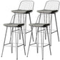 Industrial Iron Simple Barstool 26" H Indoor Tall Stool with Rectangle Seat Fabric Upholstered Grey 4 Piece Set Clearhalo 'Bar Furniture' 'Bar Stools' 'bar_stools' 'furn' 'furn_bar_stools' 'furniture_bar_stools' 'Kitchen & Dining Furniture' 'kitchen&dining_furn' 'kitchen' 'kitchen_furn' Furniture' 4186711
