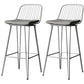 Industrial Iron Simple Barstool 26" H Indoor Tall Stool with Rectangle Seat Fabric Upholstered Grey 2 Piece Set Clearhalo 'Bar Furniture' 'Bar Stools' 'bar_stools' 'furn' 'furn_bar_stools' 'furniture_bar_stools' 'Kitchen & Dining Furniture' 'kitchen&dining_furn' 'kitchen' 'kitchen_furn' Furniture' 4186713