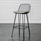 Industrial Iron Simple Barstool 26" H Indoor Tall Stool with Rectangle Seat Fabric Upholstered Black 1 Piece Clearhalo 'Bar Furniture' 'Bar Stools' 'bar_stools' 'furn' 'furn_bar_stools' 'furniture_bar_stools' 'Kitchen & Dining Furniture' 'kitchen&dining_furn' 'kitchen' 'kitchen_furn' Furniture' 4186715