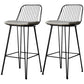 Industrial Iron Simple Barstool 26" H Indoor Tall Stool with Rectangle Seat Fabric Upholstered Black 2 Piece Set Clearhalo 'Bar Furniture' 'Bar Stools' 'bar_stools' 'furn' 'furn_bar_stools' 'furniture_bar_stools' 'Kitchen & Dining Furniture' 'kitchen&dining_furn' 'kitchen' 'kitchen_furn' Furniture' 4186716