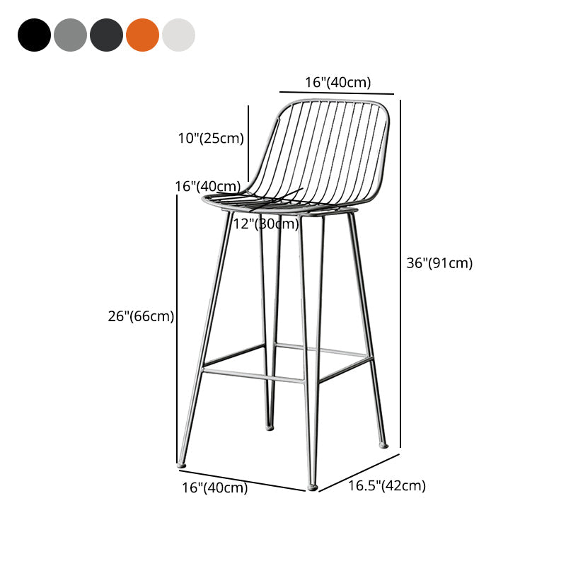 Industrial Iron Simple Barstool 26" H Indoor Tall Stool with Rectangle Seat Clearhalo 'Bar Furniture' 'Bar Stools' 'bar_stools' 'furn' 'furn_bar_stools' 'furniture_bar_stools' 'Kitchen & Dining Furniture' 'kitchen&dining_furn' 'kitchen' 'kitchen_furn' Furniture' 4186717
