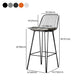 Industrial Iron Simple Barstool 26" H Indoor Tall Stool with Rectangle Seat Clearhalo 'Bar Furniture' 'Bar Stools' 'bar_stools' 'furn' 'furn_bar_stools' 'furniture_bar_stools' 'Kitchen & Dining Furniture' 'kitchen&dining_furn' 'kitchen' 'kitchen_furn' Furniture' 4186718