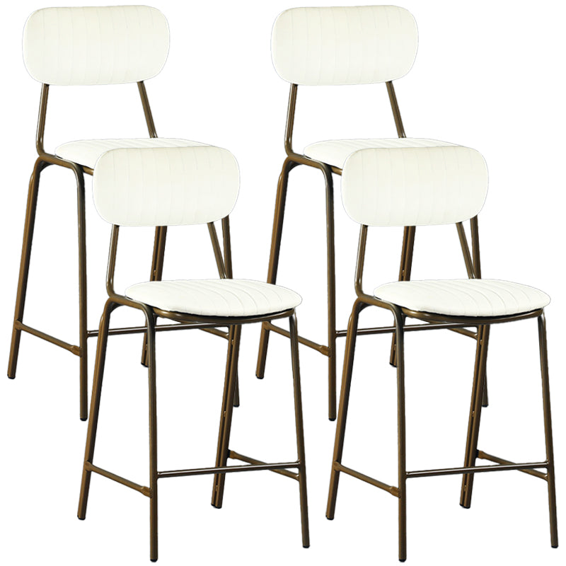 Quilted Rectangle Distressed Leather Barstool Industrial Indoor Tall Stool White 4 Piece Set Clearhalo 'Bar Furniture' 'Bar Stools' 'bar_stools' 'furn' 'furn_bar_stools' 'furniture_bar_stools' 'Kitchen & Dining Furniture' 'kitchen&dining_furn' 'kitchen' 'kitchen_furn' Furniture' 4186720