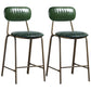 Quilted Rectangle Distressed Leather Barstool Industrial Indoor Tall Stool Green 2 Piece Set Clearhalo 'Bar Furniture' 'Bar Stools' 'bar_stools' 'furn' 'furn_bar_stools' 'furniture_bar_stools' 'Kitchen & Dining Furniture' 'kitchen&dining_furn' 'kitchen' 'kitchen_furn' Furniture' 4186736