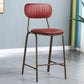 Quilted Rectangle Distressed Leather Barstool Industrial Indoor Tall Stool Red 1 Piece Clearhalo 'Bar Furniture' 'Bar Stools' 'bar_stools' 'furn' 'furn_bar_stools' 'furniture_bar_stools' 'Kitchen & Dining Furniture' 'kitchen&dining_furn' 'kitchen' 'kitchen_furn' Furniture' 4186739