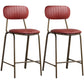 Quilted Rectangle Distressed Leather Barstool Industrial Indoor Tall Stool Red 2 Piece Set Clearhalo 'Bar Furniture' 'Bar Stools' 'bar_stools' 'furn' 'furn_bar_stools' 'furniture_bar_stools' 'Kitchen & Dining Furniture' 'kitchen&dining_furn' 'kitchen' 'kitchen_furn' Furniture' 4186741