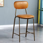 Quilted Rectangle Distressed Leather Barstool Industrial Indoor Tall Stool Brown 1 Piece Clearhalo 'Bar Furniture' 'Bar Stools' 'bar_stools' 'furn' 'furn_bar_stools' 'furniture_bar_stools' 'Kitchen & Dining Furniture' 'kitchen&dining_furn' 'kitchen' 'kitchen_furn' Furniture' 4186745