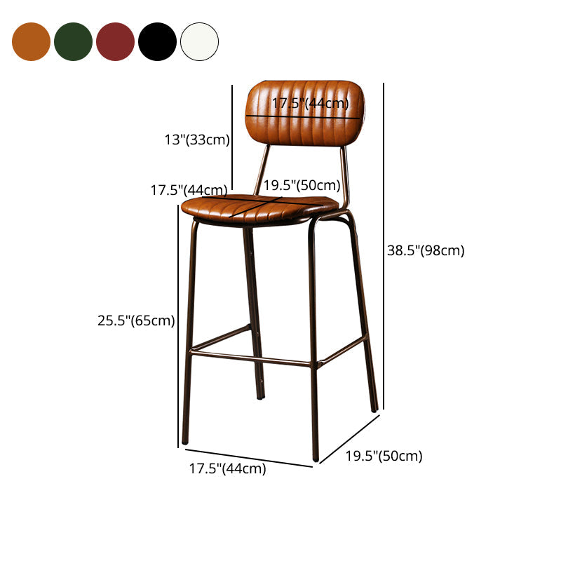 Quilted Rectangle Distressed Leather Barstool Industrial Indoor Tall Stool Clearhalo 'Bar Furniture' 'Bar Stools' 'bar_stools' 'furn' 'furn_bar_stools' 'furniture_bar_stools' 'Kitchen & Dining Furniture' 'kitchen&dining_furn' 'kitchen' 'kitchen_furn' Furniture' 4186749