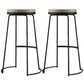 Nordic Style Barstool Round Pu Leather Cushion Bar Stool for Bar Dining Room, Set of 2 Black 2 Piece Set Clearhalo 'Bar Furniture' 'Bar Stools' 'bar_stools' 'furn' 'furn_bar_stools' 'furniture_bar_stools' 'Kitchen & Dining Furniture' 'kitchen&dining_furn' 'kitchen' 'kitchen_furn' Furniture' 4186753