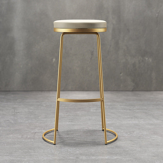 Nordic Style Barstool Round Pu Leather Cushion Bar Stool for Bar Dining Room, Set of 2 Clearhalo 'Bar Furniture' 'Bar Stools' 'bar_stools' 'furn' 'furn_bar_stools' 'furniture_bar_stools' 'Kitchen & Dining Furniture' 'kitchen&dining_furn' 'kitchen' 'kitchen_furn' Furniture' 4186755