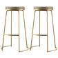 Nordic Style Barstool Round Pu Leather Cushion Bar Stool for Bar Dining Room, Set of 2 Gold 2 Piece Set Clearhalo 'Bar Furniture' 'Bar Stools' 'bar_stools' 'furn' 'furn_bar_stools' 'furniture_bar_stools' 'Kitchen & Dining Furniture' 'kitchen&dining_furn' 'kitchen' 'kitchen_furn' Furniture' 4186756