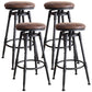 Industrial Style Round Seat Adjustable Height Counter Stool for Kitchen Bar Backless 4 Piece Set Clearhalo 'Bar Furniture' 'Bar Stools' 'bar_stools' 'furn' 'furn_bar_stools' 'furniture_bar_stools' 'Kitchen & Dining Furniture' 'kitchen&dining_furn' 'kitchen' 'kitchen_furn' Furniture' 4186767