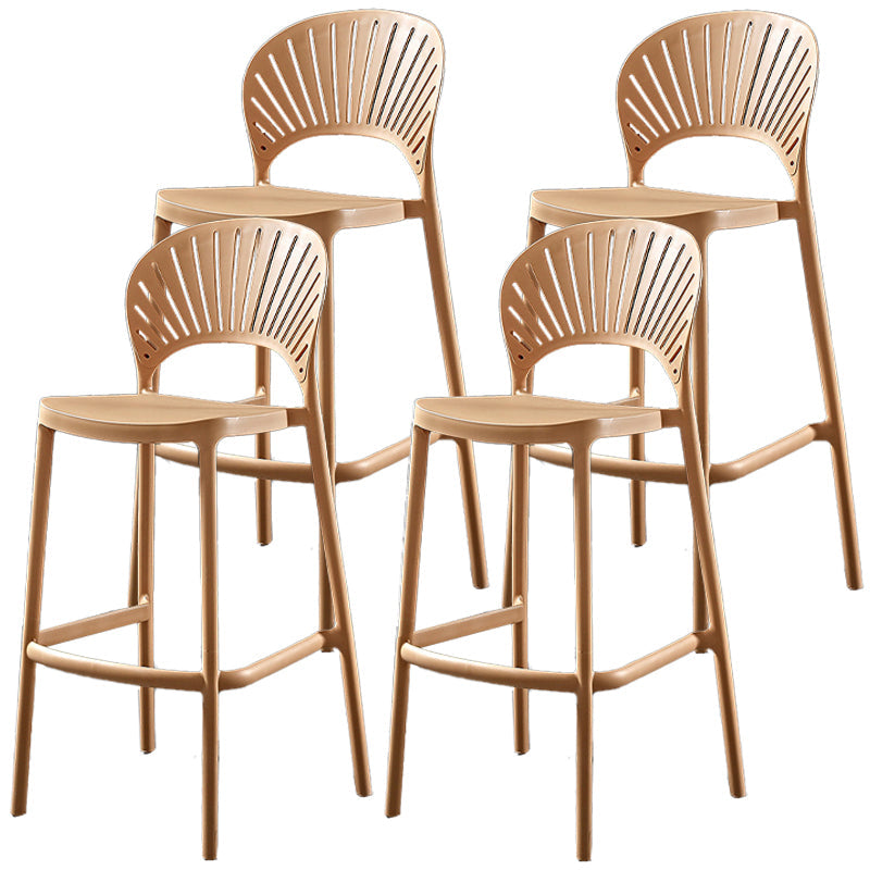 Nordic Style Plastic Barstool 4 Legs Backrest Colorful Bar Stool Ginger 4 Piece Set Clearhalo 'Bar Furniture' 'Bar Stools' 'bar_stools' 'furn' 'furn_bar_stools' 'furniture_bar_stools' 'Kitchen & Dining Furniture' 'kitchen&dining_furn' 'kitchen' 'kitchen_furn' Furniture' 4186785