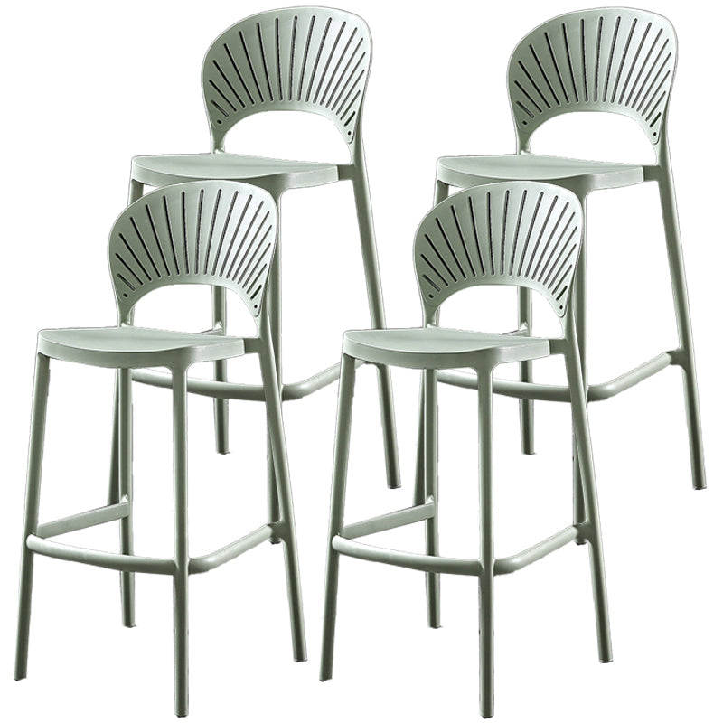 Nordic Style Plastic Barstool 4 Legs Backrest Colorful Bar Stool Green 4 Piece Set Clearhalo 'Bar Furniture' 'Bar Stools' 'bar_stools' 'furn' 'furn_bar_stools' 'furniture_bar_stools' 'Kitchen & Dining Furniture' 'kitchen&dining_furn' 'kitchen' 'kitchen_furn' Furniture' 4186786