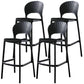 Nordic Style Plastic Barstool 4 Legs Backrest Colorful Bar Stool Black 4 Piece Set Clearhalo 'Bar Furniture' 'Bar Stools' 'bar_stools' 'furn' 'furn_bar_stools' 'furniture_bar_stools' 'Kitchen & Dining Furniture' 'kitchen&dining_furn' 'kitchen' 'kitchen_furn' Furniture' 4186788