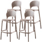 Nordic Style Plastic Barstool 4 Legs Backrest Colorful Bar Stool Khaki 4 Piece Set Clearhalo 'Bar Furniture' 'Bar Stools' 'bar_stools' 'furn' 'furn_bar_stools' 'furniture_bar_stools' 'Kitchen & Dining Furniture' 'kitchen&dining_furn' 'kitchen' 'kitchen_furn' Furniture' 4186790