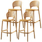 Nordic Style Plastic Barstool 4 Legs Backrest Colorful Bar Stool Yellow 4 Piece Set Clearhalo 'Bar Furniture' 'Bar Stools' 'bar_stools' 'furn' 'furn_bar_stools' 'furniture_bar_stools' 'Kitchen & Dining Furniture' 'kitchen&dining_furn' 'kitchen' 'kitchen_furn' Furniture' 4186792