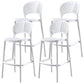 Nordic Style Plastic Barstool 4 Legs Backrest Colorful Bar Stool White 4 Piece Set Clearhalo 'Bar Furniture' 'Bar Stools' 'bar_stools' 'furn' 'furn_bar_stools' 'furniture_bar_stools' 'Kitchen & Dining Furniture' 'kitchen&dining_furn' 'kitchen' 'kitchen_furn' Furniture' 4186794