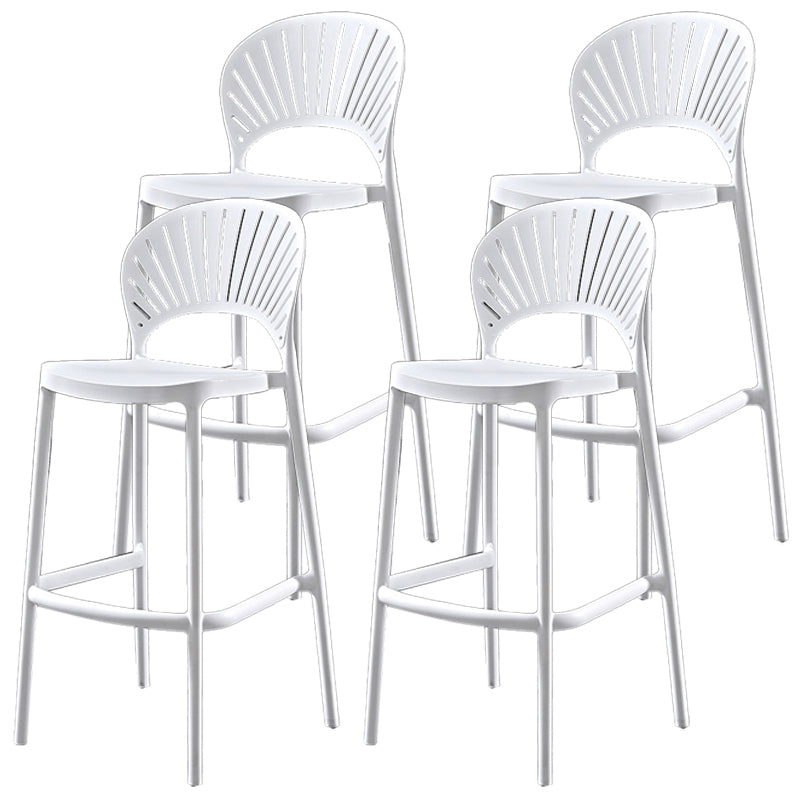 Nordic Style Plastic Barstool 4 Legs Backrest Colorful Bar Stool White 4 Piece Set Clearhalo 'Bar Furniture' 'Bar Stools' 'bar_stools' 'furn' 'furn_bar_stools' 'furniture_bar_stools' 'Kitchen & Dining Furniture' 'kitchen&dining_furn' 'kitchen' 'kitchen_furn' Furniture' 4186794