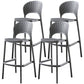 Nordic Style Plastic Barstool 4 Legs Backrest Colorful Bar Stool Grey 4 Piece Set Clearhalo 'Bar Furniture' 'Bar Stools' 'bar_stools' 'furn' 'furn_bar_stools' 'furniture_bar_stools' 'Kitchen & Dining Furniture' 'kitchen&dining_furn' 'kitchen' 'kitchen_furn' Furniture' 4186795
