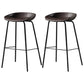 Nordic Style Leather Upholstered Barstool Metal Frame Bar Stool Khaki 2 Piece Set Clearhalo 'Bar Furniture' 'Bar Stools' 'bar_stools' 'furn' 'furn_bar_stools' 'furniture_bar_stools' 'Kitchen & Dining Furniture' 'kitchen&dining_furn' 'kitchen' 'kitchen_furn' Furniture' 4186798