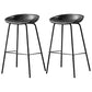 Nordic Style Leather Upholstered Barstool Metal Frame Bar Stool Black 2 Piece Set Clearhalo 'Bar Furniture' 'Bar Stools' 'bar_stools' 'furn' 'furn_bar_stools' 'furniture_bar_stools' 'Kitchen & Dining Furniture' 'kitchen&dining_furn' 'kitchen' 'kitchen_furn' Furniture' 4186803