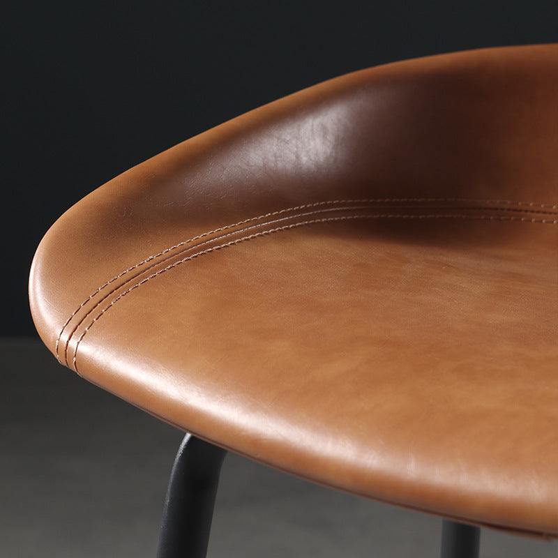 Nordic Style Leather Upholstered Barstool Metal Frame Bar Stool Clearhalo 'Bar Furniture' 'Bar Stools' 'bar_stools' 'furn' 'furn_bar_stools' 'furniture_bar_stools' 'Kitchen & Dining Furniture' 'kitchen&dining_furn' 'kitchen' 'kitchen_furn' Furniture' 4186804