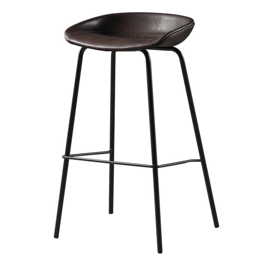 Nordic Style Leather Upholstered Barstool Metal Frame Bar Stool Clearhalo 'Bar Furniture' 'Bar Stools' 'bar_stools' 'furn' 'furn_bar_stools' 'furniture_bar_stools' 'Kitchen & Dining Furniture' 'kitchen&dining_furn' 'kitchen' 'kitchen_furn' Furniture' 4186806