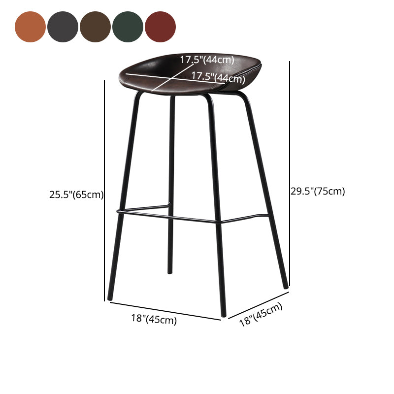 Nordic Style Leather Upholstered Barstool Metal Frame Bar Stool Clearhalo 'Bar Furniture' 'Bar Stools' 'bar_stools' 'furn' 'furn_bar_stools' 'furniture_bar_stools' 'Kitchen & Dining Furniture' 'kitchen&dining_furn' 'kitchen' 'kitchen_furn' Furniture' 4186807