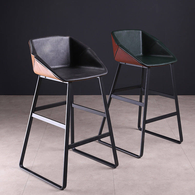 Nordic Style Leather Upholstered Barstool Sled Base Bar Stool Clearhalo 'Bar Furniture' 'Bar Stools' 'bar_stools' 'furn' 'furn_bar_stools' 'furniture_bar_stools' 'Kitchen & Dining Furniture' 'kitchen&dining_furn' 'kitchen' 'kitchen_furn' Furniture' 4186809