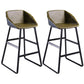 Nordic Style Leather Upholstered Barstool Sled Base Bar Stool Light Green 2 Piece Set Clearhalo 'Bar Furniture' 'Bar Stools' 'bar_stools' 'furn' 'furn_bar_stools' 'furniture_bar_stools' 'Kitchen & Dining Furniture' 'kitchen&dining_furn' 'kitchen' 'kitchen_furn' Furniture' 4186810