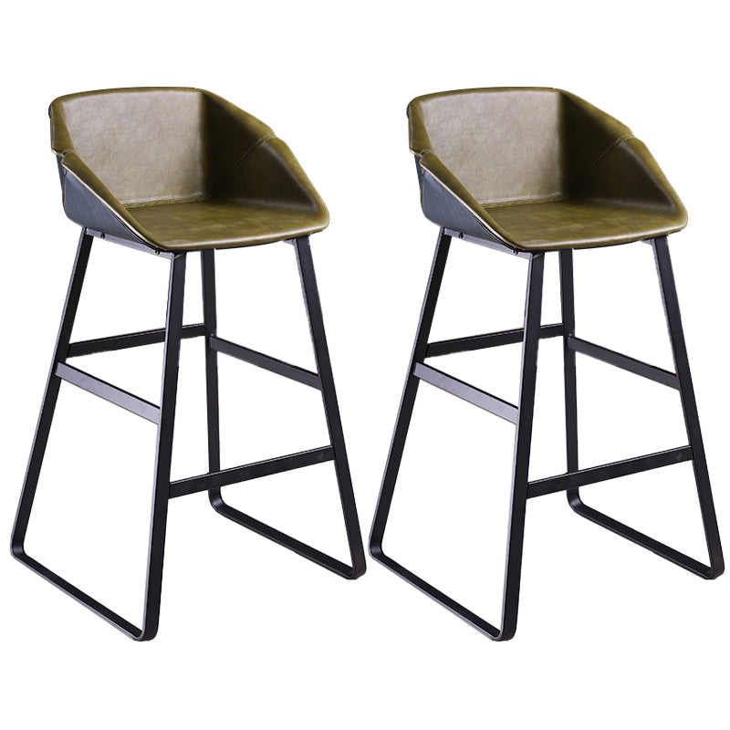 Nordic Style Leather Upholstered Barstool Sled Base Bar Stool Light Green 2 Piece Set Clearhalo 'Bar Furniture' 'Bar Stools' 'bar_stools' 'furn' 'furn_bar_stools' 'furniture_bar_stools' 'Kitchen & Dining Furniture' 'kitchen&dining_furn' 'kitchen' 'kitchen_furn' Furniture' 4186810