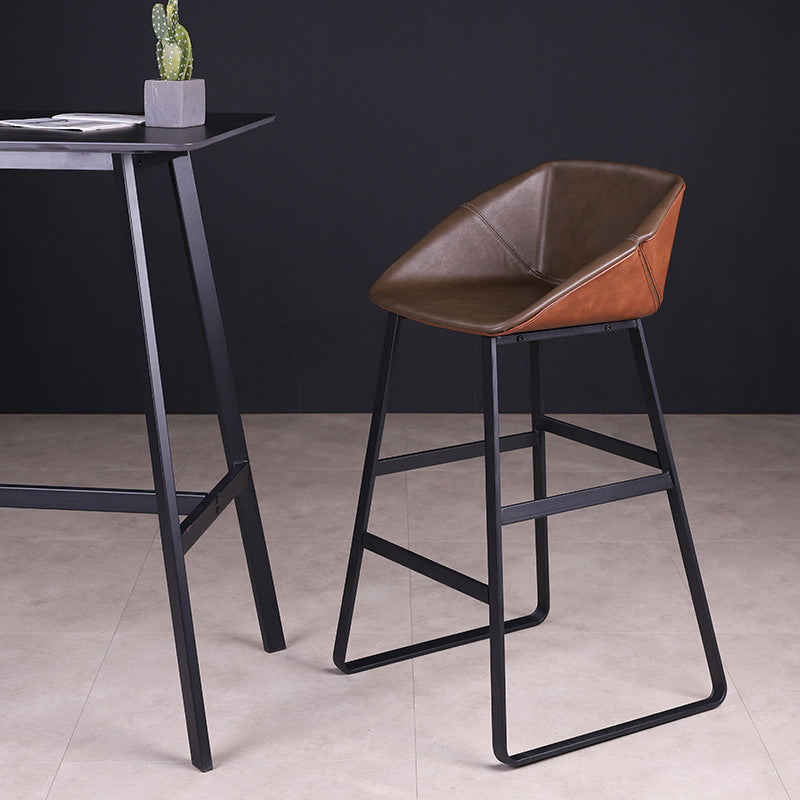 Nordic Style Leather Upholstered Barstool Sled Base Bar Stool Clearhalo 'Bar Furniture' 'Bar Stools' 'bar_stools' 'furn' 'furn_bar_stools' 'furniture_bar_stools' 'Kitchen & Dining Furniture' 'kitchen&dining_furn' 'kitchen' 'kitchen_furn' Furniture' 4186812