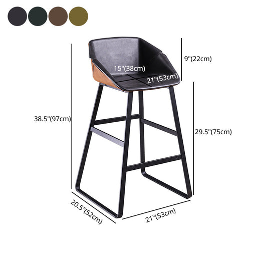 Nordic Style Leather Upholstered Barstool Sled Base Bar Stool Clearhalo 'Bar Furniture' 'Bar Stools' 'bar_stools' 'furn' 'furn_bar_stools' 'furniture_bar_stools' 'Kitchen & Dining Furniture' 'kitchen&dining_furn' 'kitchen' 'kitchen_furn' Furniture' 4186818