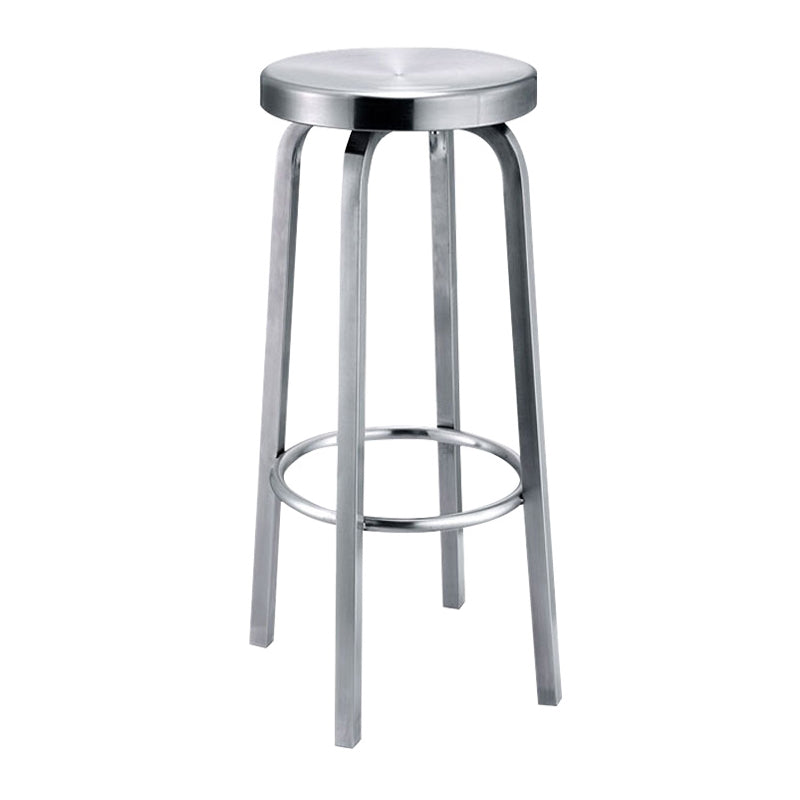 1 Pcs Industrial Silver Counter Stools Stainless Steel Bar Bristol Stools with Round Seat Clearhalo 'Bar Furniture' 'Bar Stools' 'bar_stools' 'furn' 'furn_bar_stools' 'furniture_bar_stools' 'Kitchen & Dining Furniture' 'kitchen&dining_furn' 'kitchen' 'kitchen_furn' Furniture' 4186827